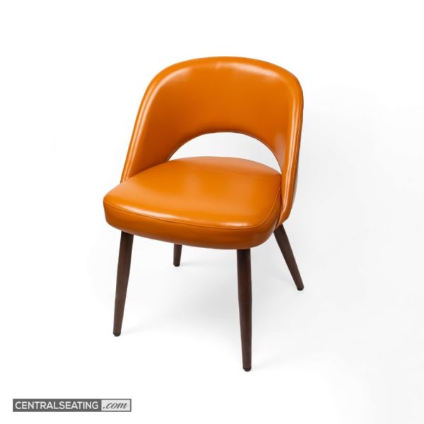 orange color restaurant dining chair
