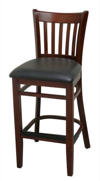 Mahogany Vertical Ladder Back Barstool WB242M