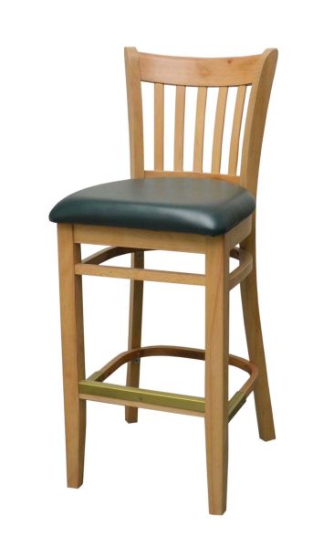 Natural Vertical Ladder Back Wood Barstool WB242N