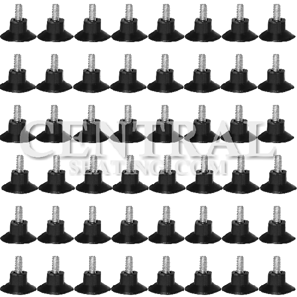 1"H Table Base Feet Leveler - 48-Pack Black Plastic Stabilizer Wedges - Adjustable Non-Slip Threaded Glides with Stainless Steel Screws