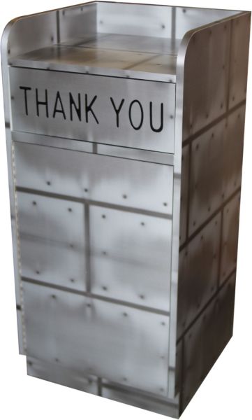 Custom Single Restaurant Laminated Trash Receptacle CT203