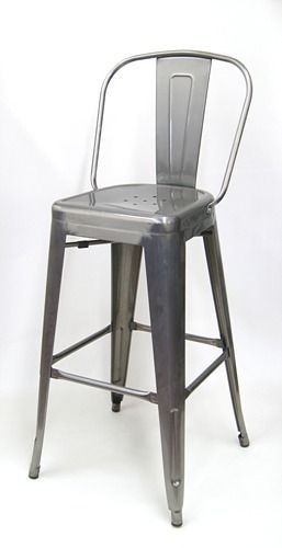 Classic Tolix Barstool in Glossy Pewter Finish SB781PG