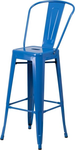 Classic Tolix Metal Bar Stool in Blue SB781BL