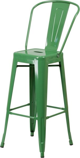 Classic Tolix Metal Bar Stool in Green SB781G