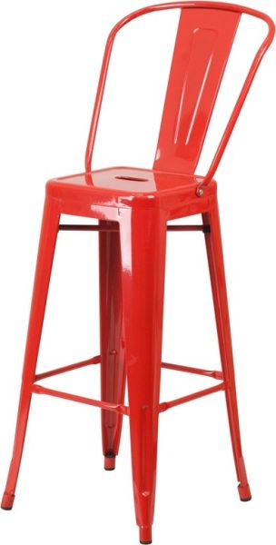 Classic Tolix Metal Bar Stool in Red SB781R