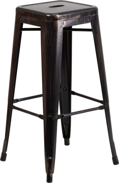 Bar High Backless Metal Indoor & Outdoor Stool SBB781B