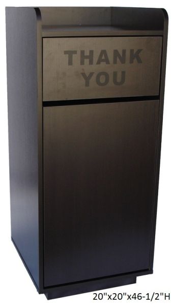 Quick Ship Black Laminate Restaurant Trash Receptacle CT203QS2