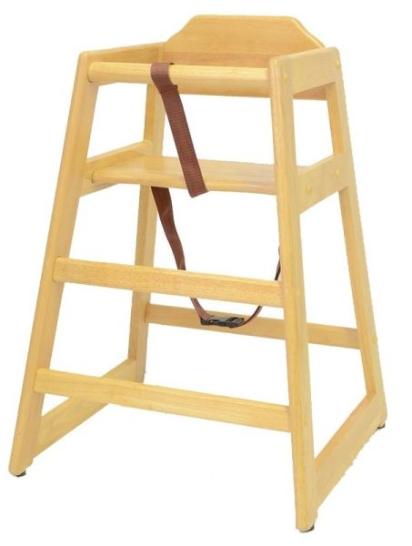 Kid's Wooden Restaurant High Chair in Natural Color WHC1N