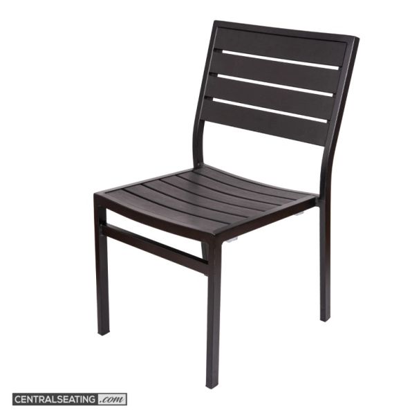 Stackable Outdoor Aluminum Dining Chair, All Black Frame - AC529SB