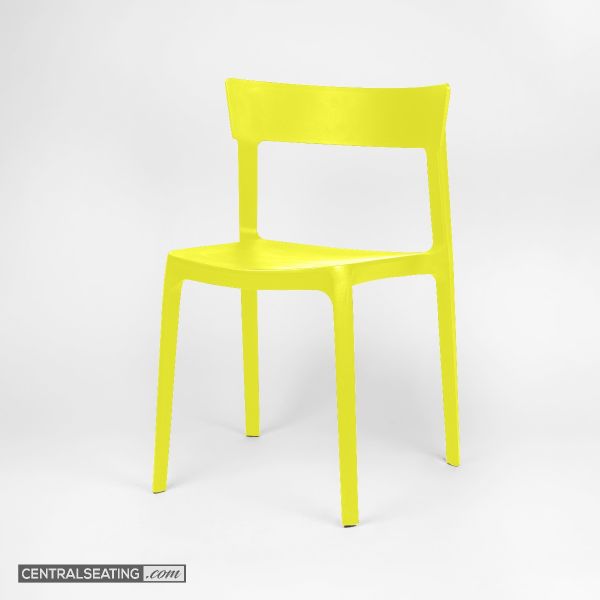 Stackable Yellow Plastic Indoor Outdoor Dining Chair PC148Y