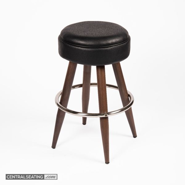 30-Inch Elegant Mid-Century Swivel Barstool - Heavy Duty with Walnut Finish