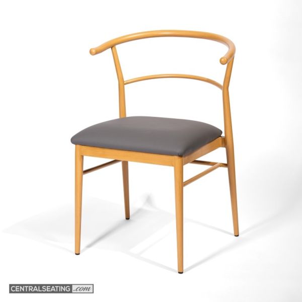 wood look metal restaurant chair