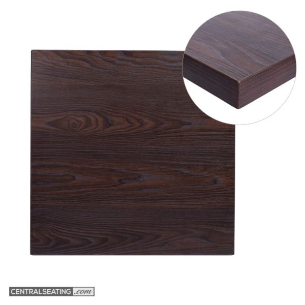 Reversible Espresso and Walnut Laminate Restaurant Table Top
