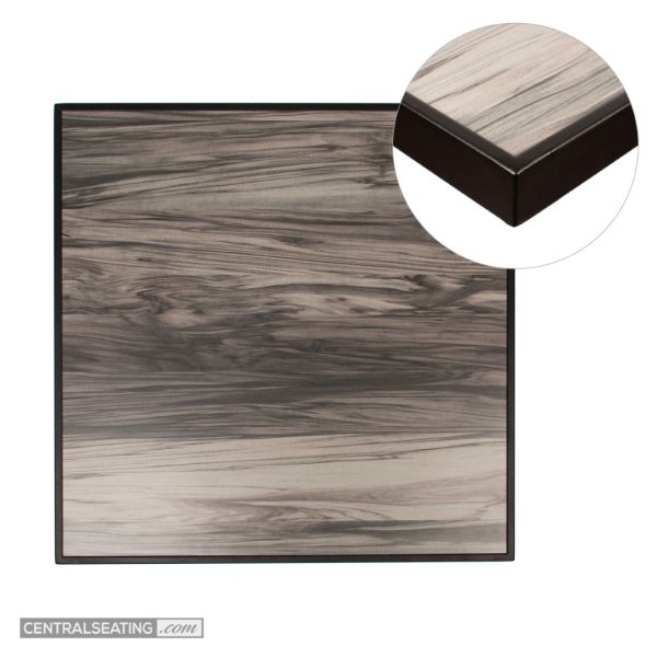 Gray Color with Black Edge High Pressure Laminate Table and Base Set, TPT73GB