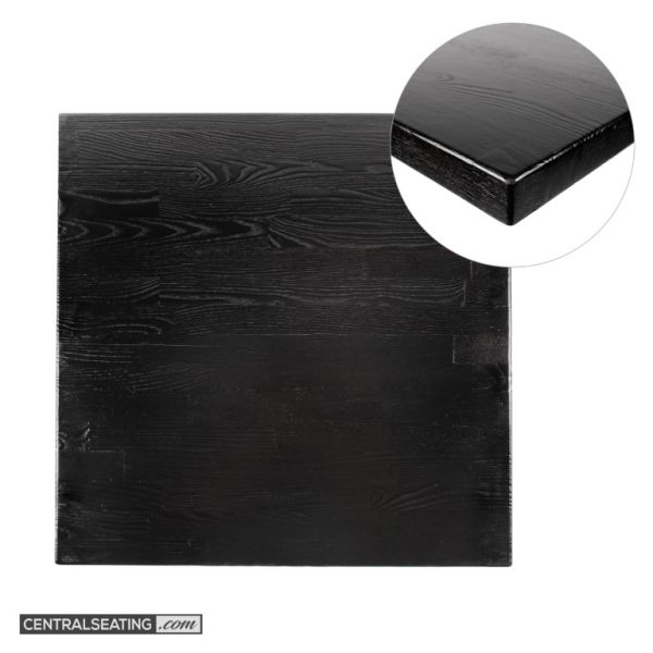 Carbonized Ashwood Butcherblock Dining Table in Dark Finish - TWT64D