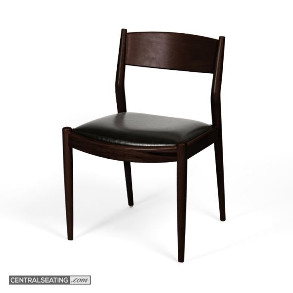 Mid-Century Modern Swedish-Inspired Beechwood Restaurant Chair Walnut