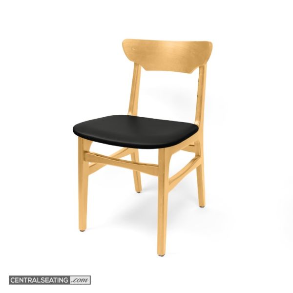 natural color mid-century restaurant dining chair
