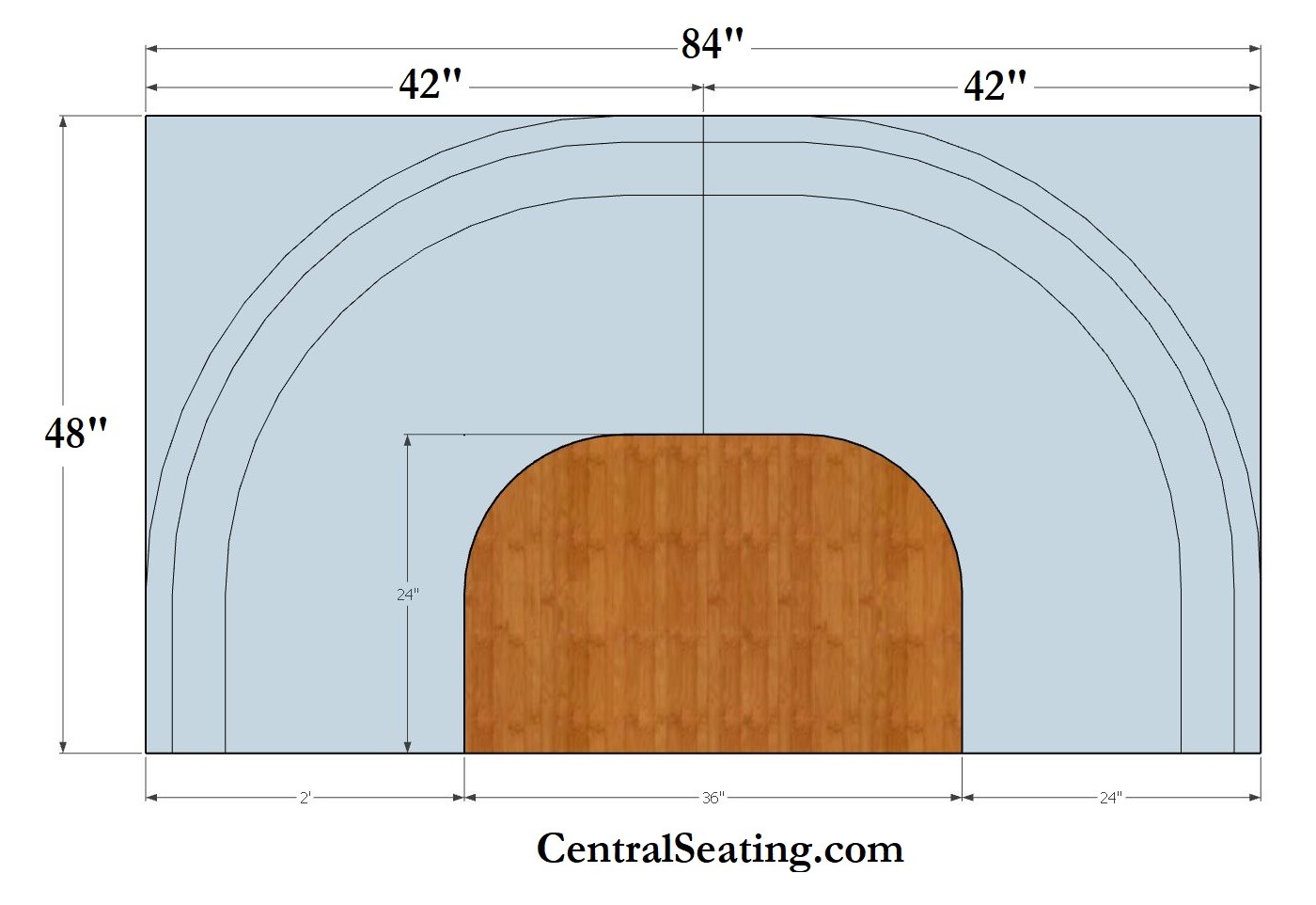 Table Size for 84