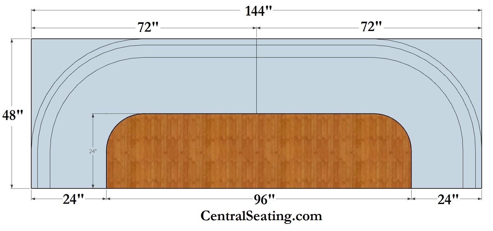 Table Size for 144