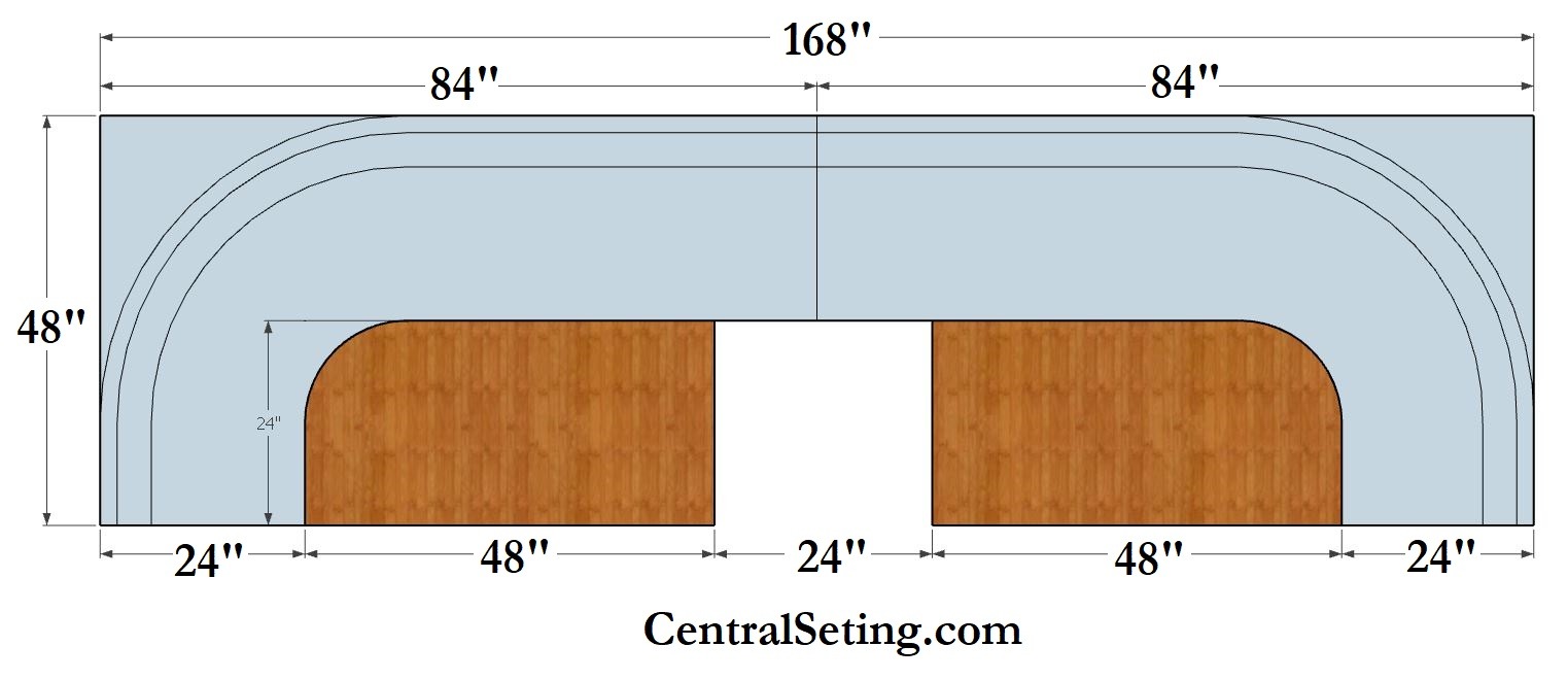 Table Size for 168