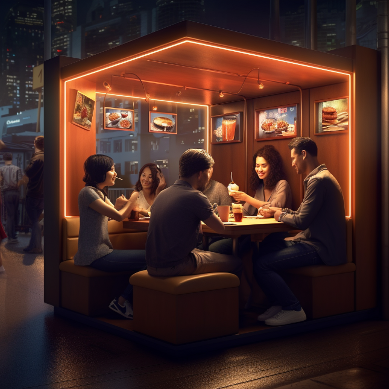 small group gatherings in restaurant booth